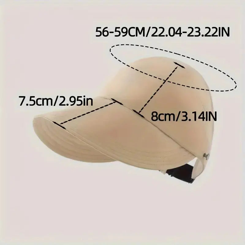 Wide Brim Foldable Sun Hat with Ponytail Opening