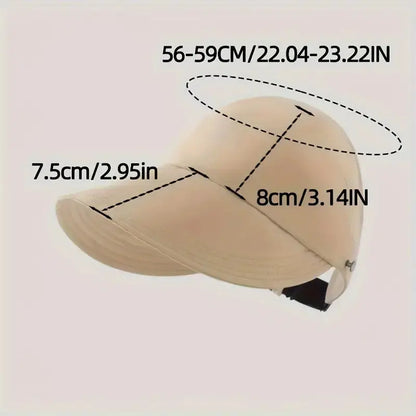 Wide Brim Foldable Sun Hat with Ponytail Opening