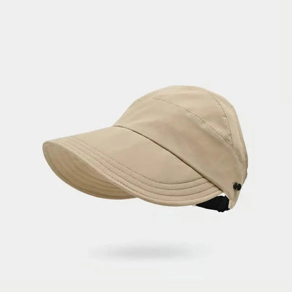 Wide Brim Foldable Sun Hat with Ponytail Opening