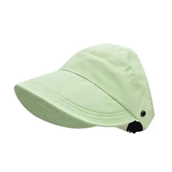 Wide Brim Foldable Sun Hat with Ponytail Opening