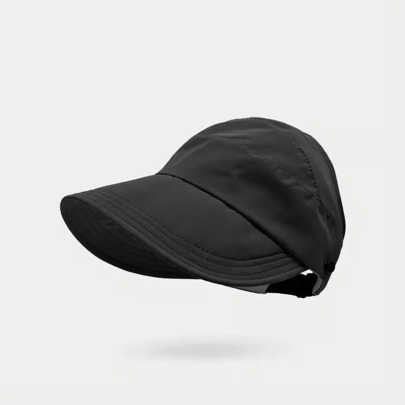 Wide Brim Foldable Sun Hat with Ponytail Opening