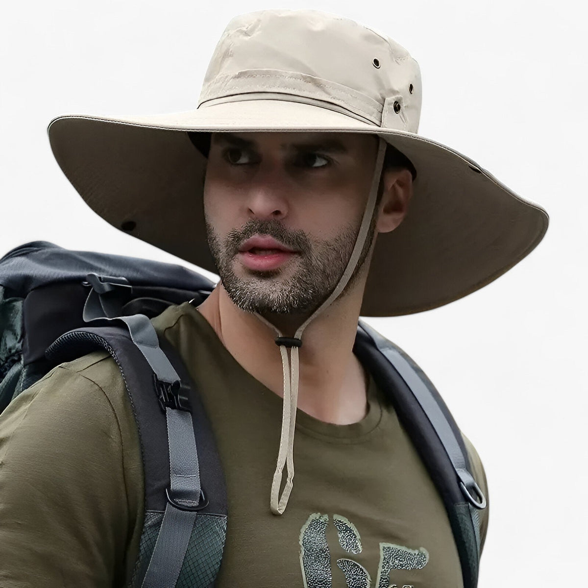 Wide Brim UV Protection Sun Hat with Breathable Mesh Panels