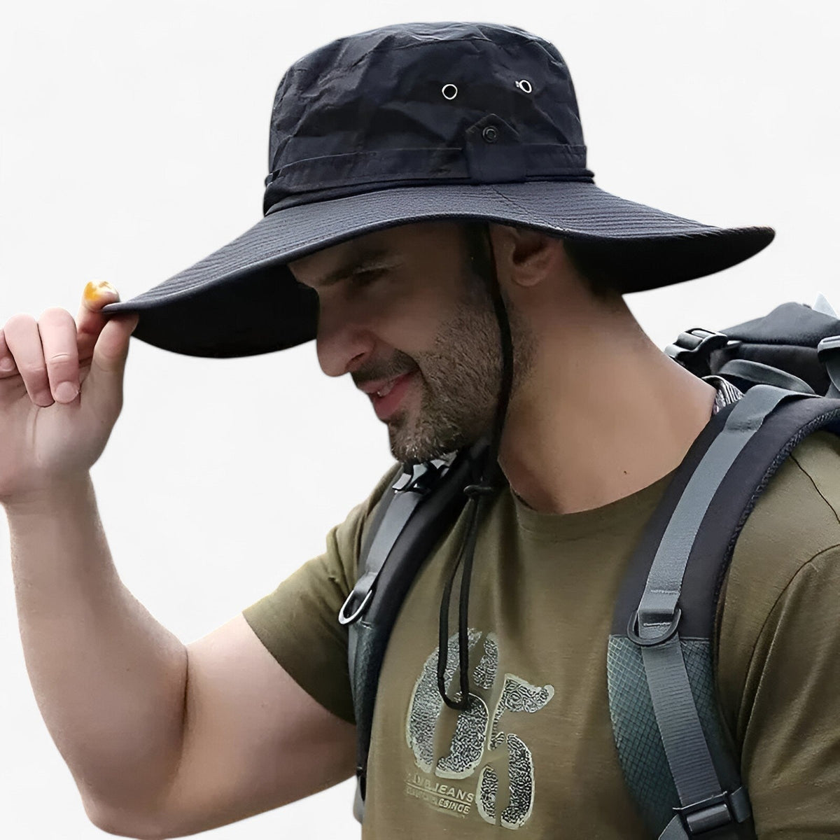 Wide Brim UV Protection Sun Hat with Breathable Mesh Panels