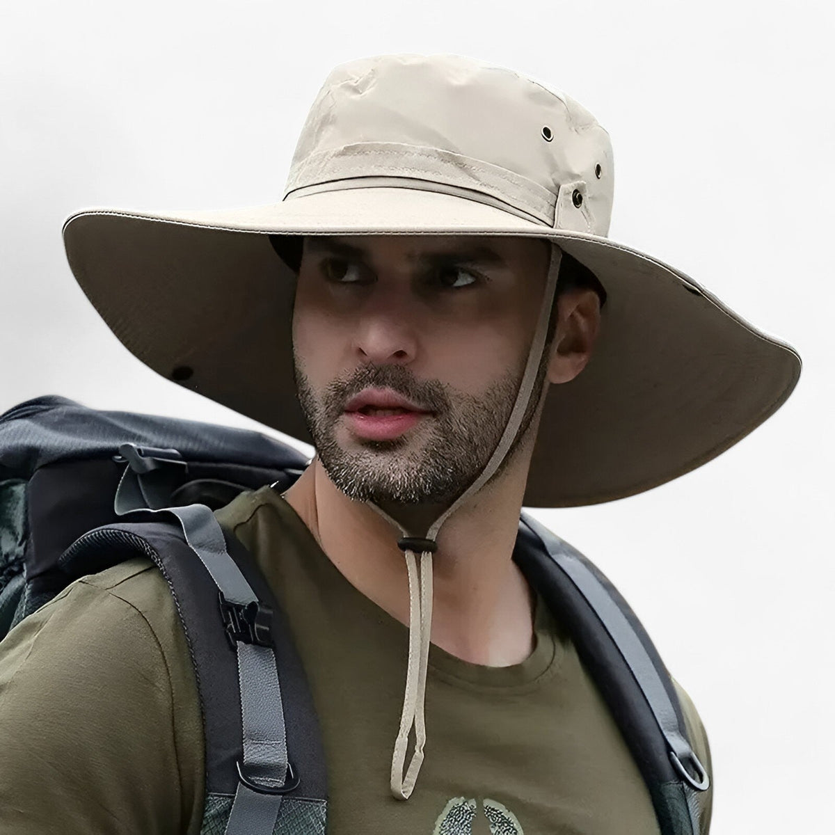 Wide Brim UV Protection Sun Hat with Breathable Mesh Panels