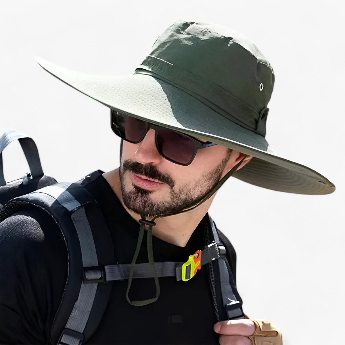 Wide Brim UV Protection Sun Hat with Breathable Mesh Panels