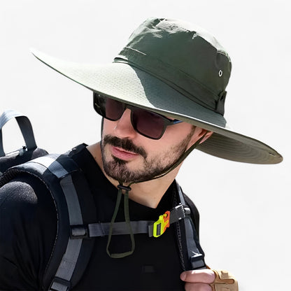 Wide Brim UV Protection Sun Hat with Breathable Mesh Panels