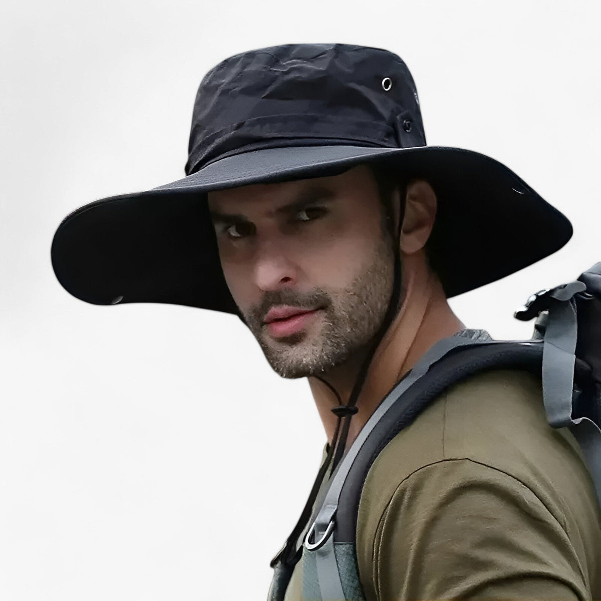 Wide Brim UV Protection Sun Hat with Breathable Mesh Panels