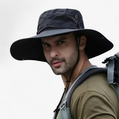 Wide Brim UV Protection Sun Hat with Breathable Mesh Panels