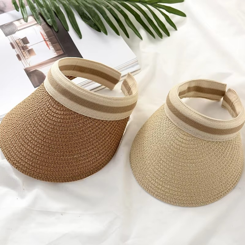 Wide Brim UV Sun Visor Hat Adjustable Open Top Cap