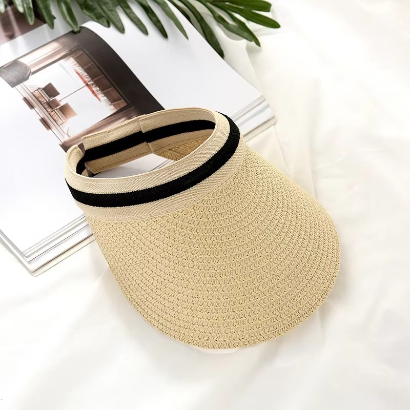 Wide Brim UV Sun Visor Hat Adjustable Open Top Cap