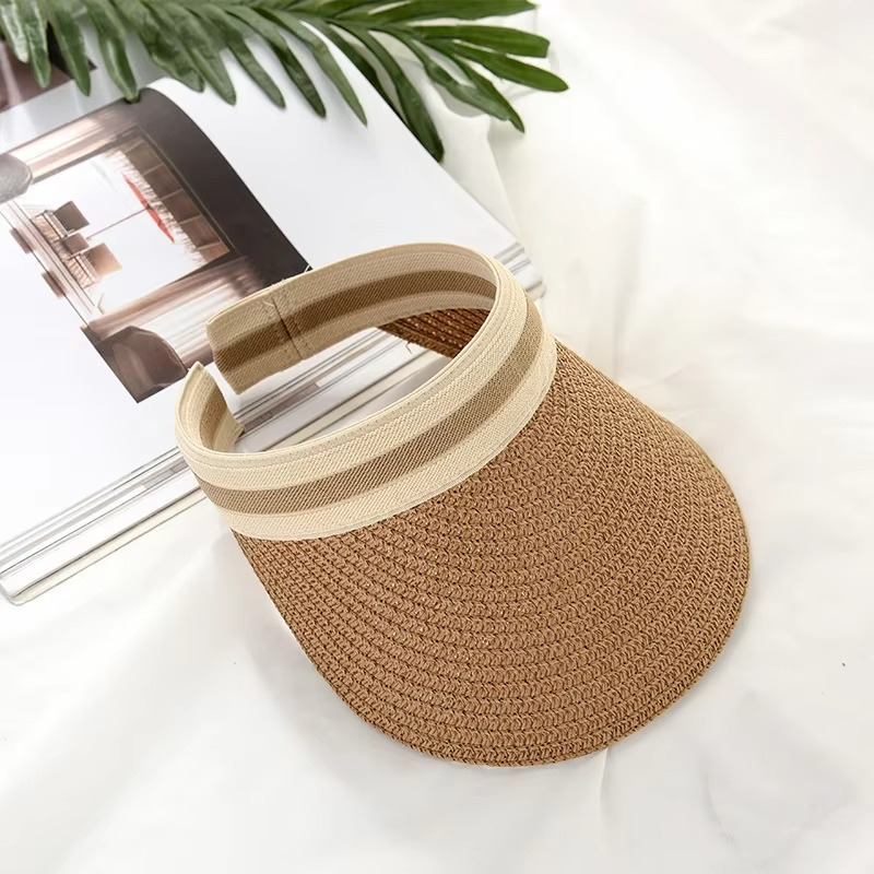 Wide Brim UV Sun Visor Hat Adjustable Open Top Cap