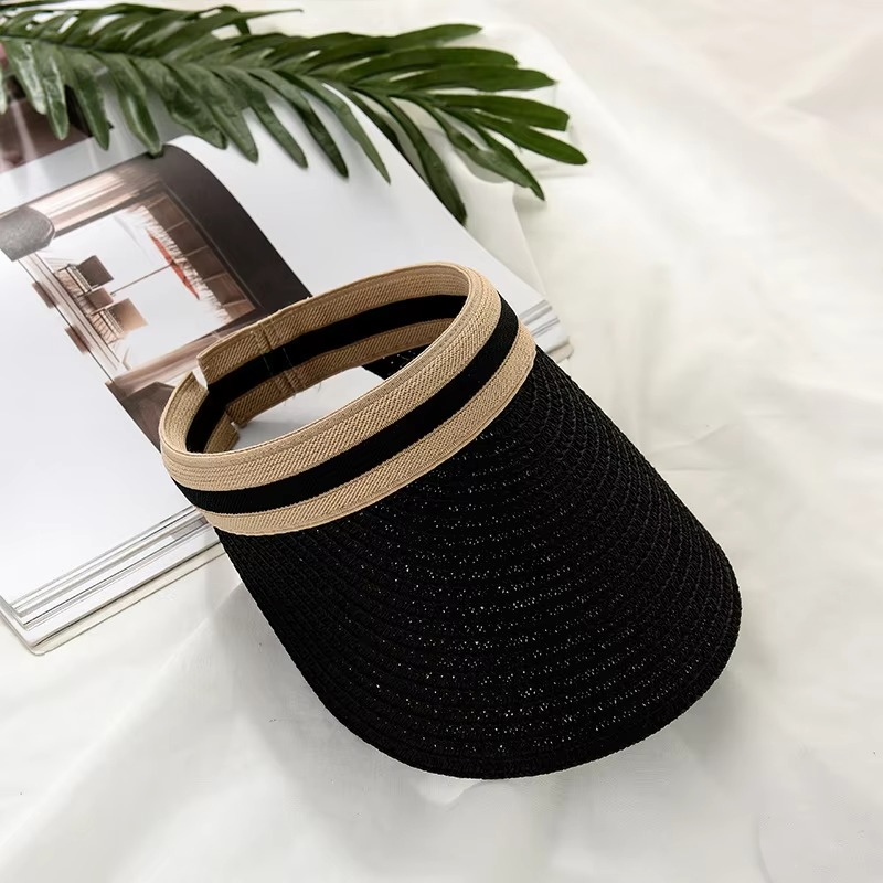 Wide Brim UV Sun Visor Hat Adjustable Open Top Cap