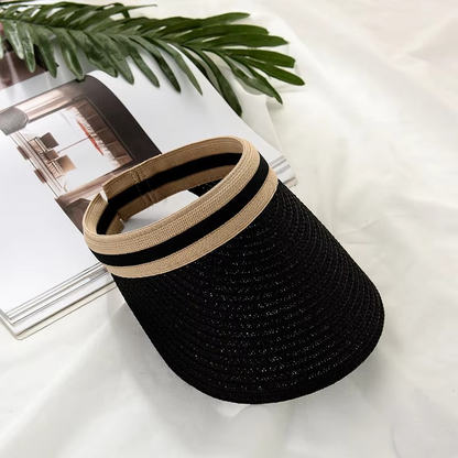Wide Brim UV Sun Visor Hat Adjustable Open Top Cap
