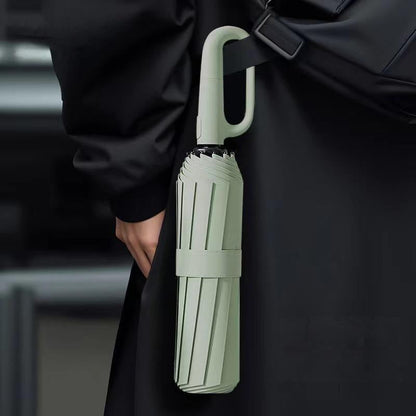 Windproof Folding Umbrella with Ring Buckle Handle