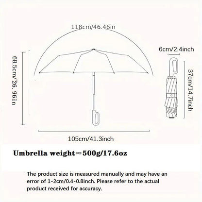 Windproof Folding Umbrella with Ring Buckle Handle