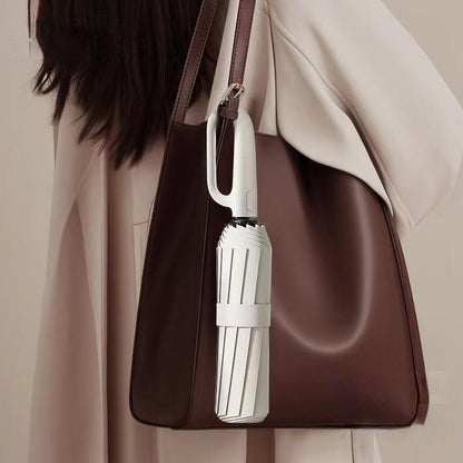 Windproof Folding Umbrella with Ring Buckle Handle
