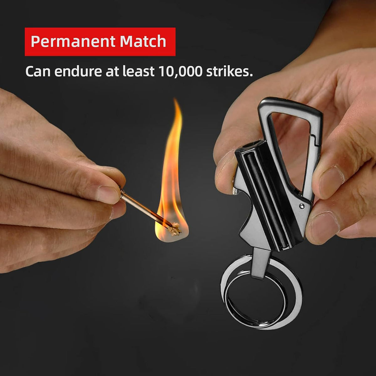 Windproof Refillable Keychain Lighter for Outdoor Everyday Carry