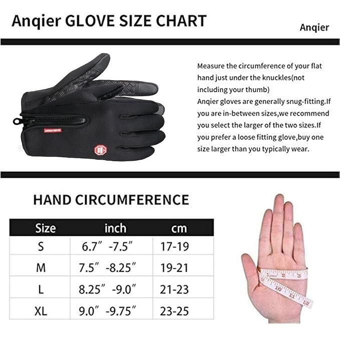 Winter Cycling and Ski Gloves with Touchscreen Grip