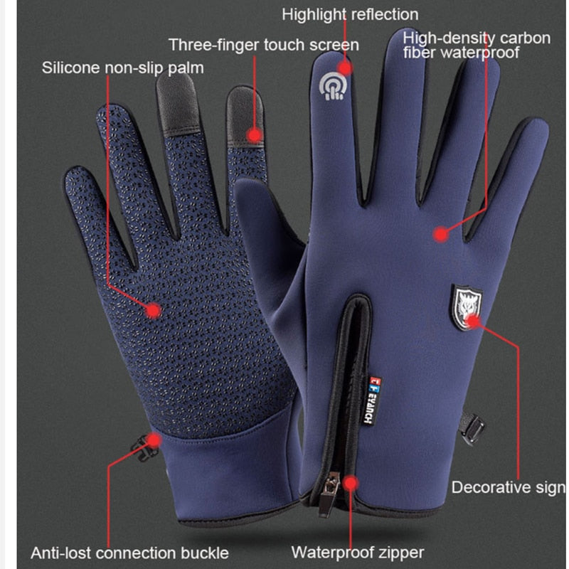 Winter Waterproof Thermal Gloves With Touchscreen Fingers