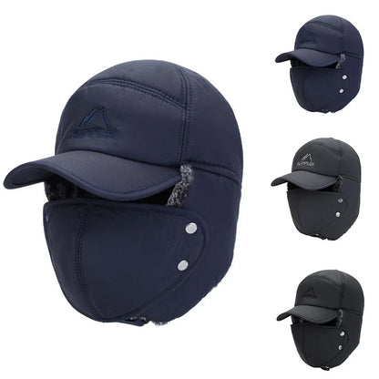 Winter Windproof Trapper Hat with Ear Flaps and Face Cover