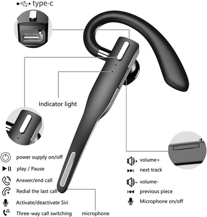 Wireless Bluetooth 5.1 Noise Cancelling Trucker Headset