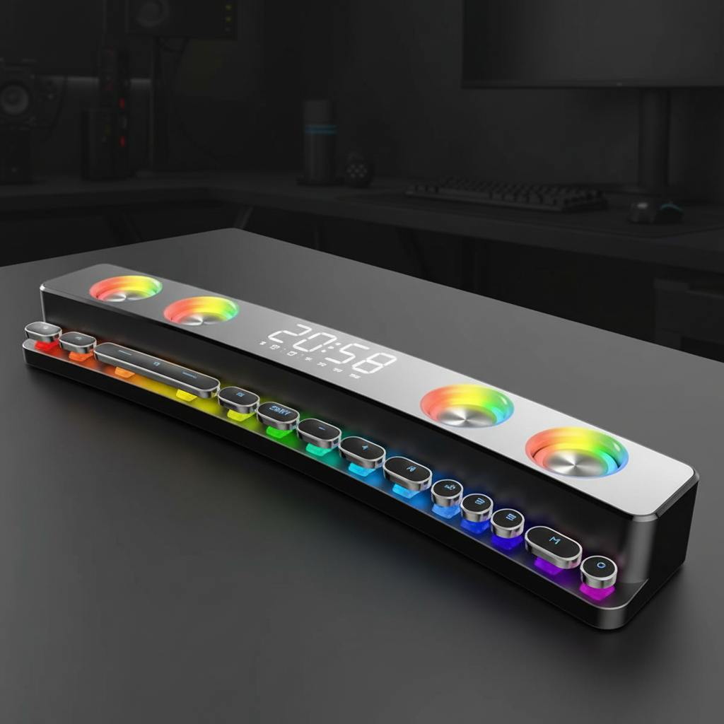 Wireless Bluetooth Gaming Sound Bar Speaker with LED Display