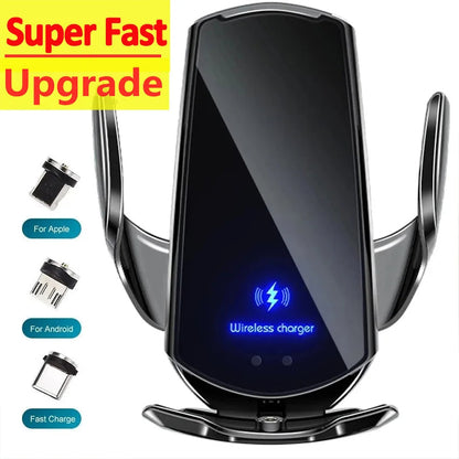 Wireless Fast Charging Car Phone Holder with Auto Clamping
