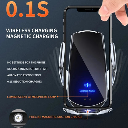Wireless Fast Charging Car Phone Holder with Auto Clamping