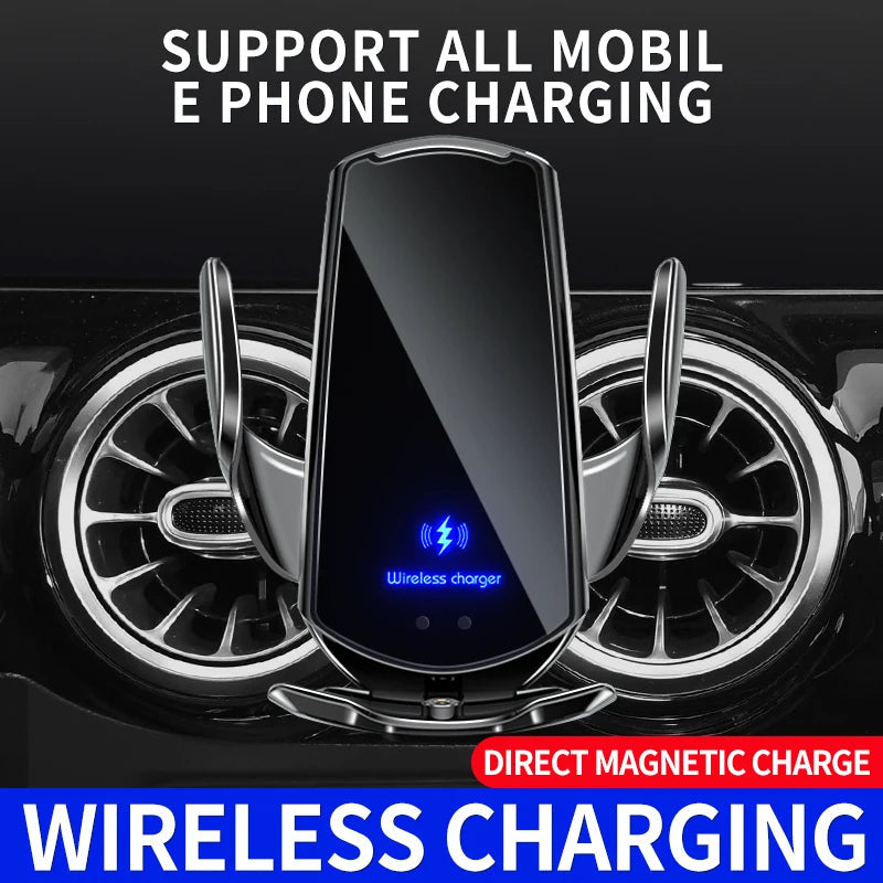 Wireless Fast Charging Car Phone Holder with Auto Clamping