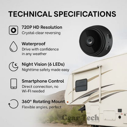 Wireless HD Backup Camera Night Vision Waterproof Reverse Parking System for RV Truck Trailer
