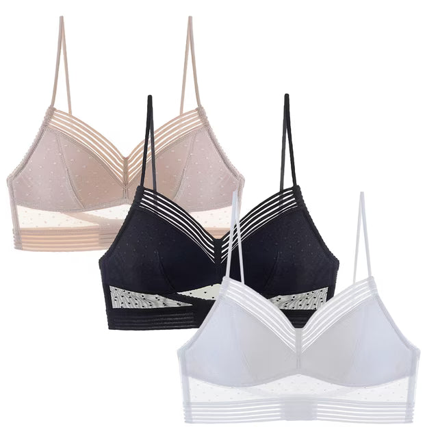 Wireless Lace Lifting Bra with Back Support and Seamless Comfort Fit