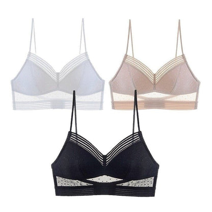 Wireless Lace Lifting Bra with Back Support and Seamless Comfort Fit