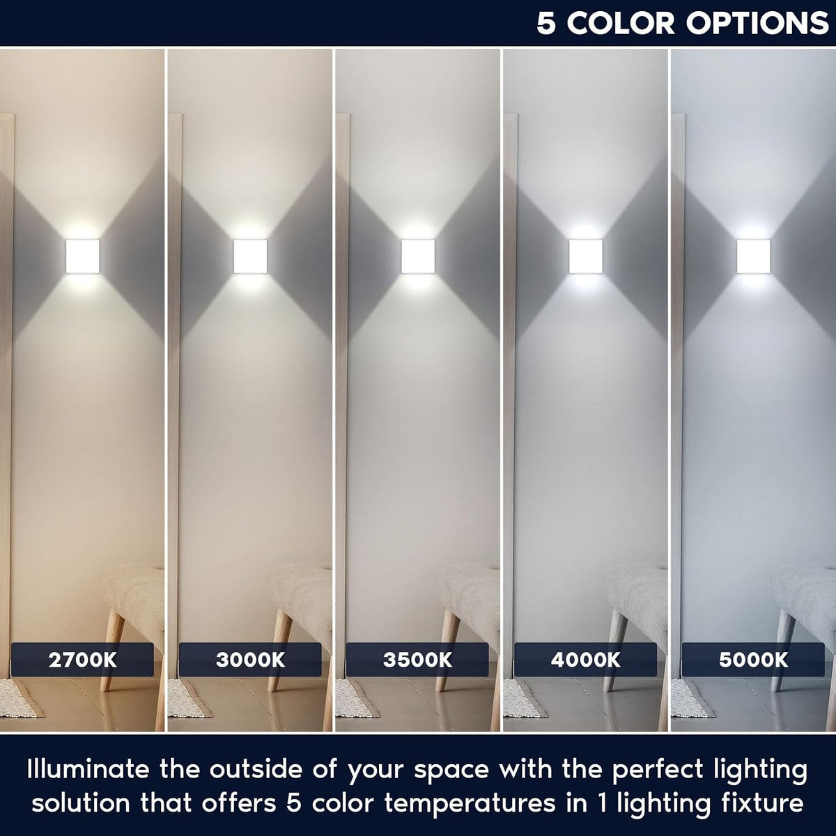 Wireless Rechargeable LED Wall Lamp with Adjustable Up Down Light