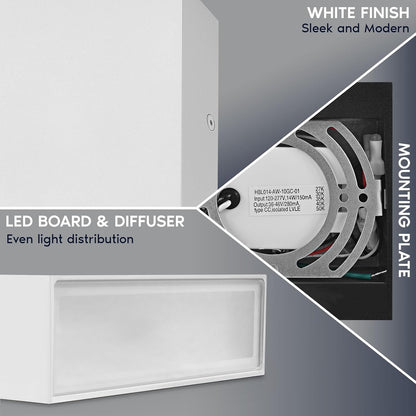 Wireless Rechargeable LED Wall Lamp with Adjustable Up Down Light
