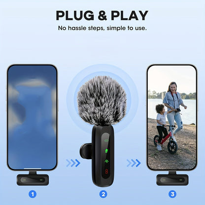 Wireless USB C Clip Microphone for Smartphone and Tablet