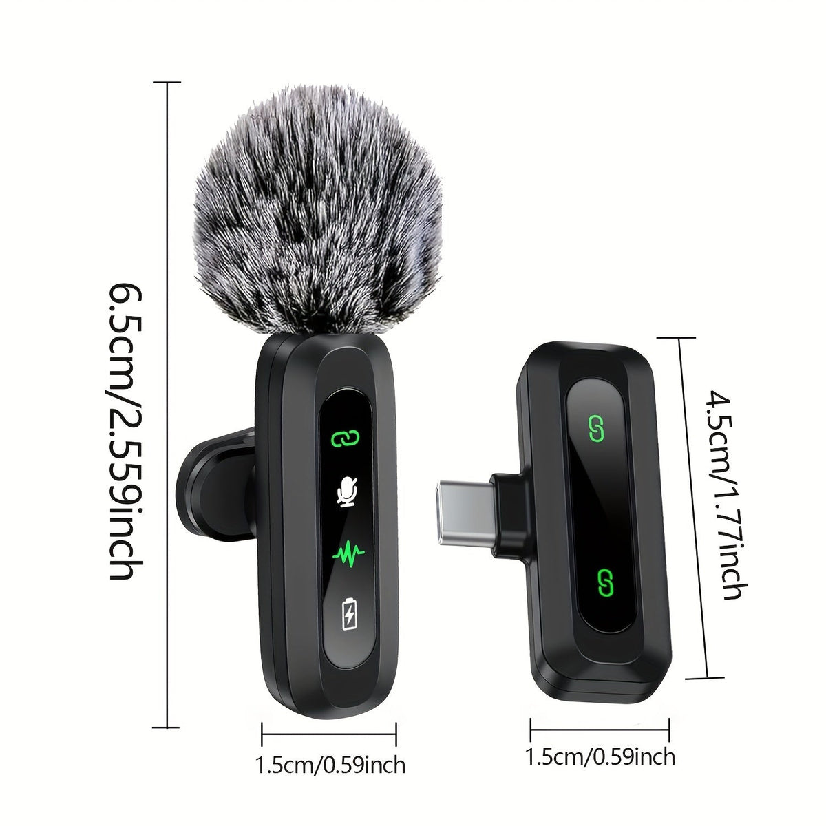Wireless USB C Clip Microphone for Smartphone and Tablet