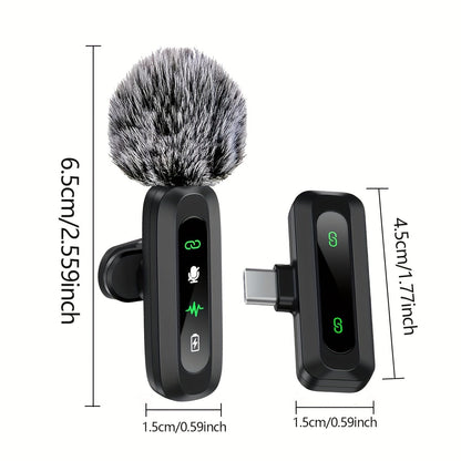Wireless USB C Clip Microphone for Smartphone and Tablet