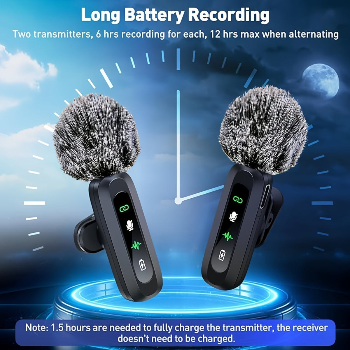 Wireless USB C Clip Microphone for Smartphone and Tablet