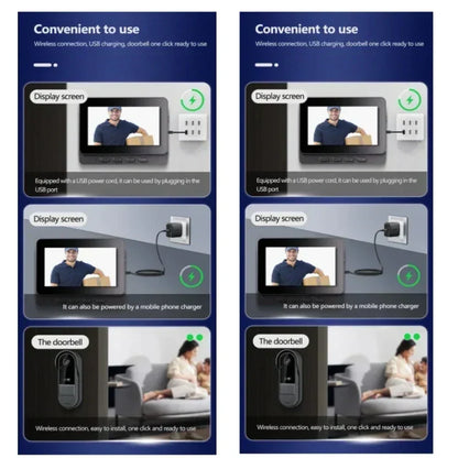 Wireless Video Doorbell with Intercom 4.3 Inch IPS Display and Night Vision