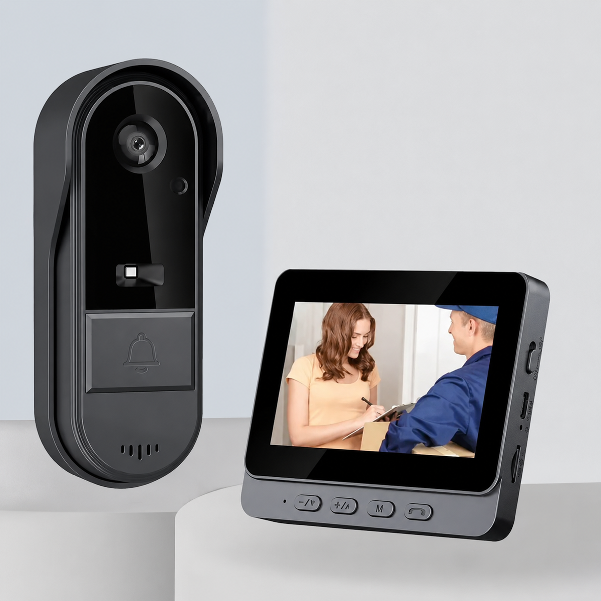 Wireless Video Doorbell with Intercom 4.3 Inch IPS Display and Night Vision