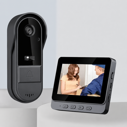 Wireless Video Doorbell with Intercom 4.3 Inch IPS Display and Night Vision