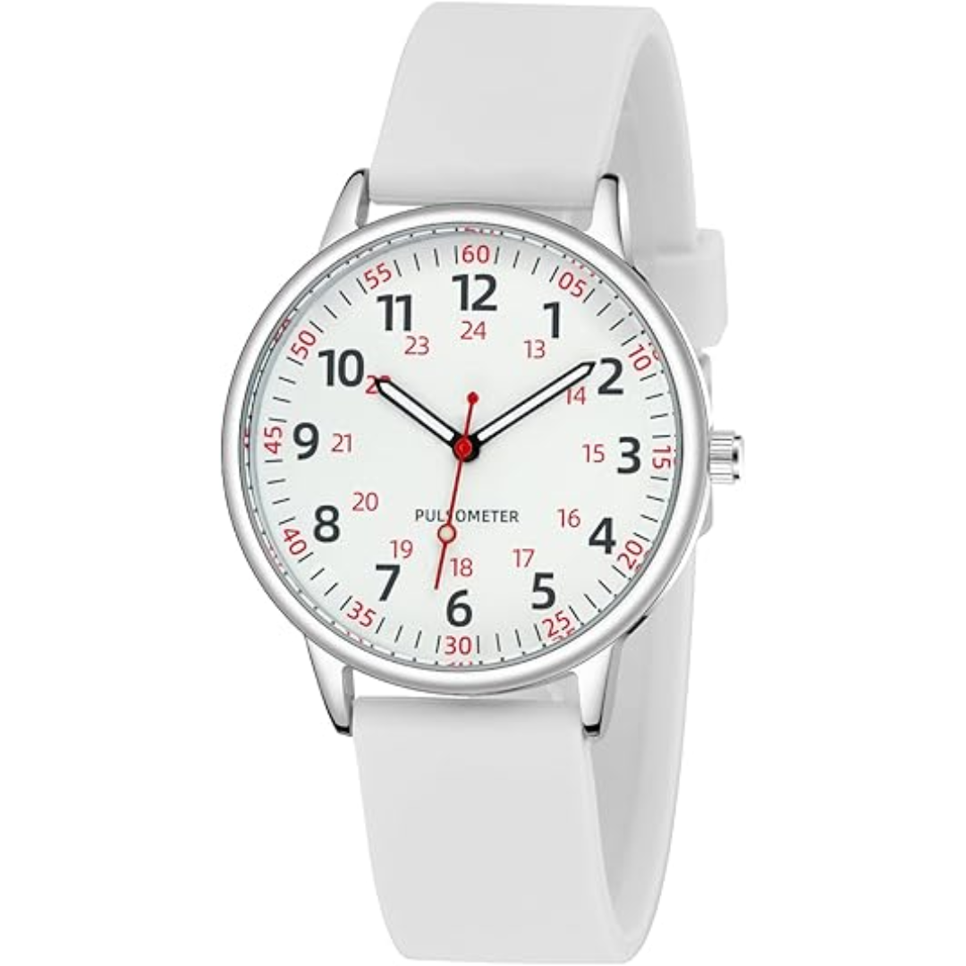 Women's Clip On Fob Watch with Waterproof Silicone Case