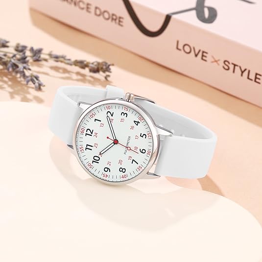 Women's Clip On Fob Watch with Waterproof Silicone Case