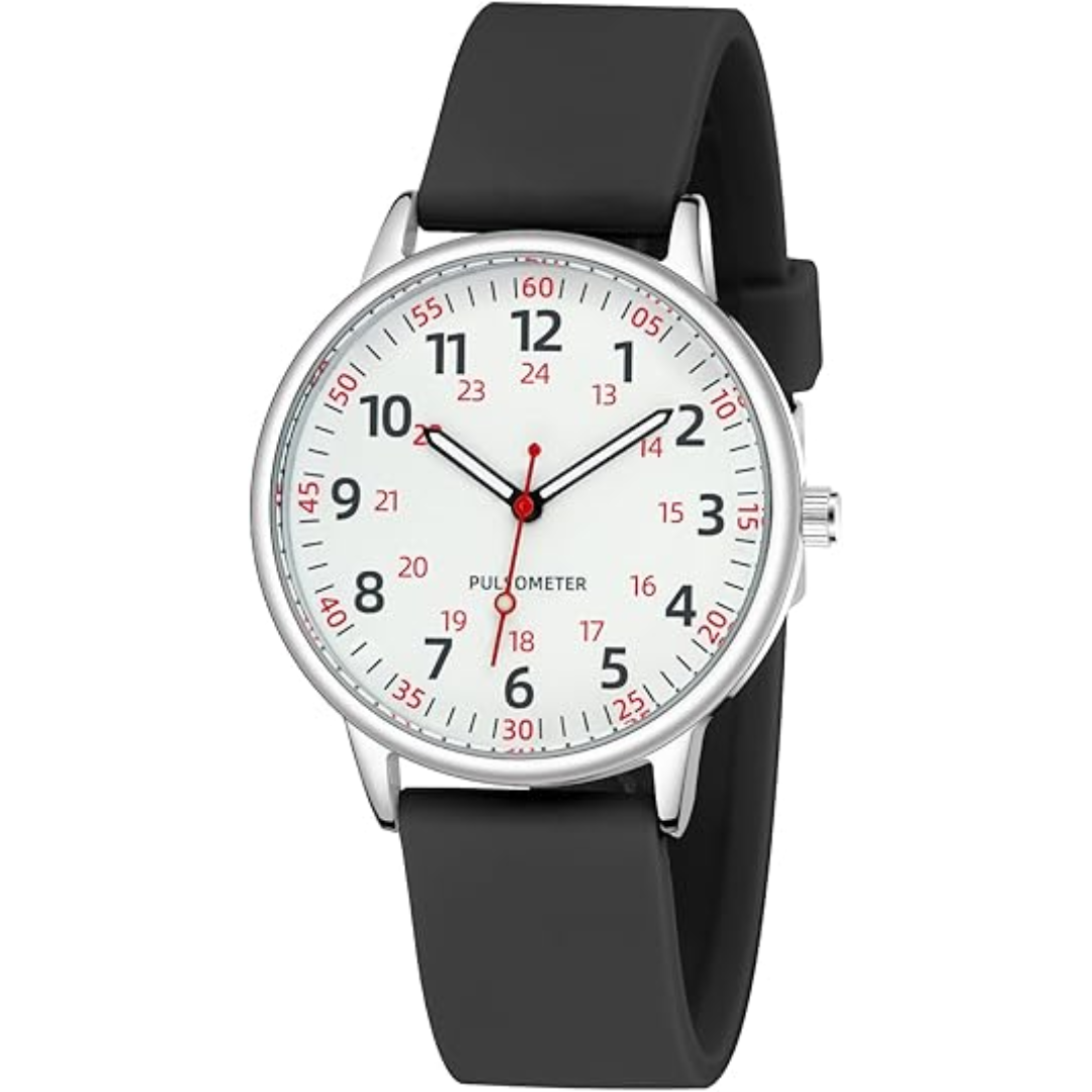 Women's Clip On Fob Watch with Waterproof Silicone Case