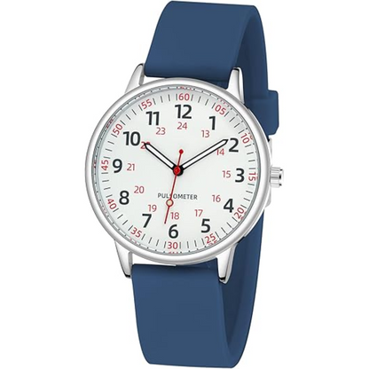 Women's Clip On Fob Watch with Waterproof Silicone Case