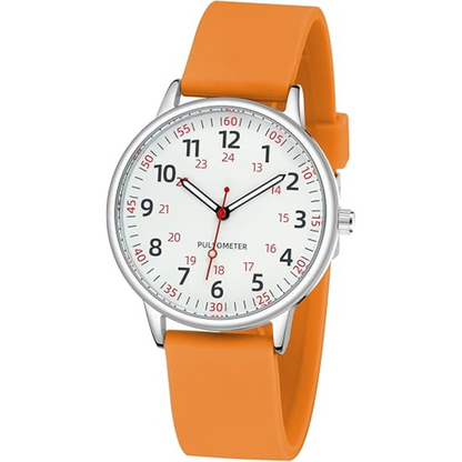 Women's Clip On Fob Watch with Waterproof Silicone Case