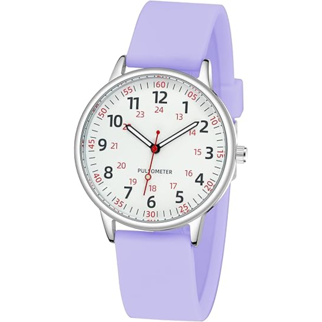Women's Clip On Fob Watch with Waterproof Silicone Case