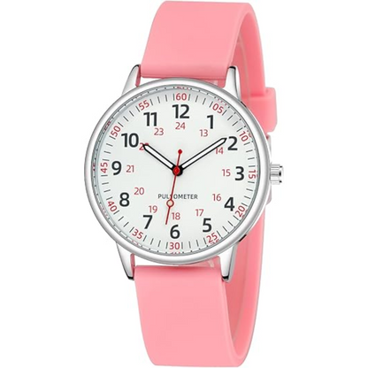 Women's Clip On Fob Watch with Waterproof Silicone Case
