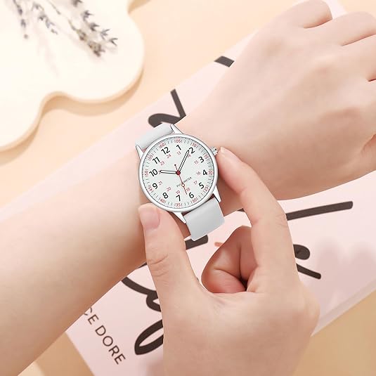 Women's Clip On Fob Watch with Waterproof Silicone Case