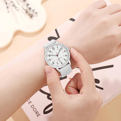 Women's Clip On Fob Watch with Waterproof Silicone Case